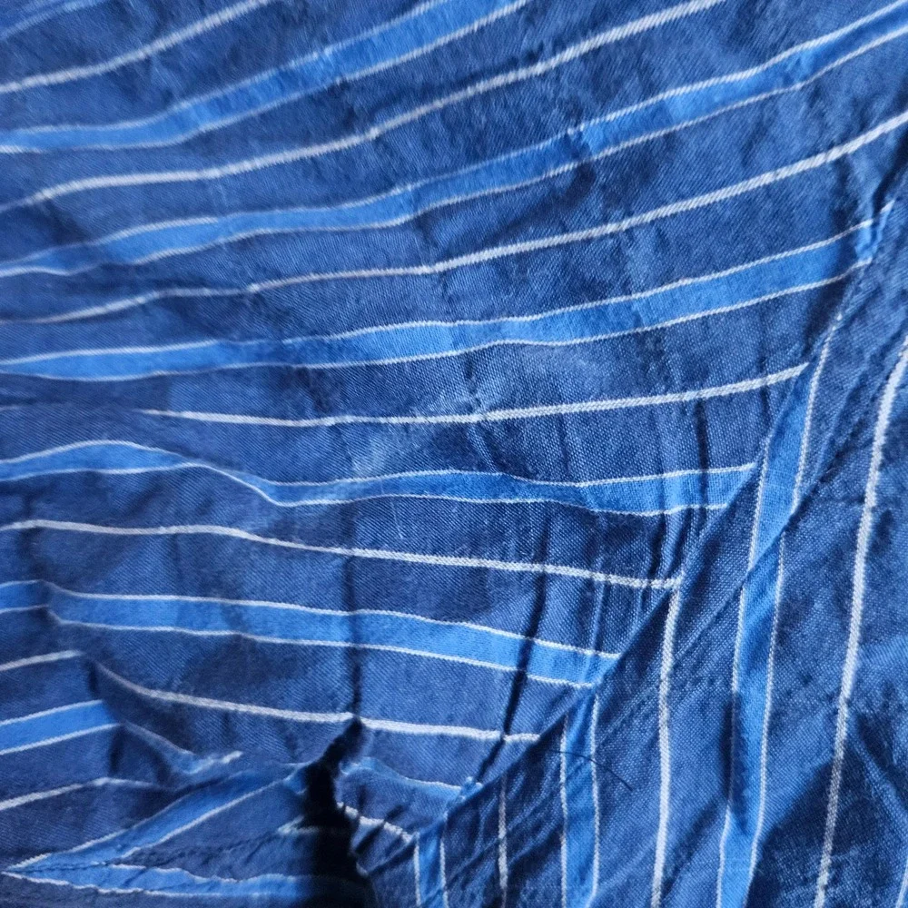 Steven Alan Mens Blue Striped Cotton Button Down Shirt Made in NYC Large